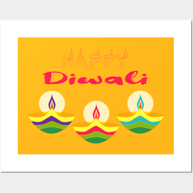 Happy Diwali Wall Art by AJ Designz